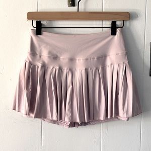 Gold Hinge Baby Pink Pleated Tennis Skirt